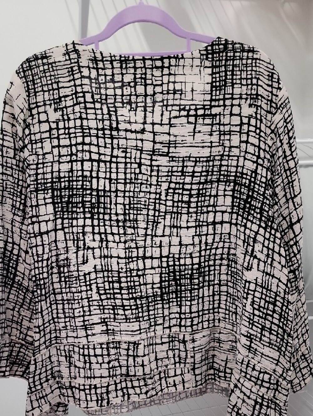 Habitat Black and Cream Grid-Pattern Tunic Top - Picture 7 of 7